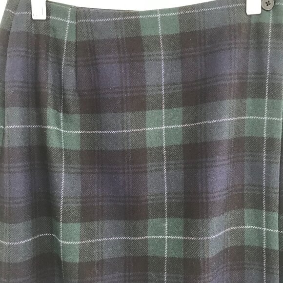 VTG Tartan plaid wrap kilt/skirt women's size 4 wool maxi Eddie Bauer preppy - Picture 5 of 11